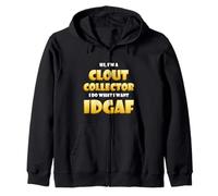 Clout Collector IDGAF Dank Meme Costume for Respect Clout Felpa con Cappuccio