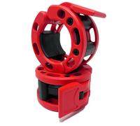 Clout Fitness Olympic - Coppia di morsetti per bilanciere a sgancio rapido, per bilancieri da 5,1 cm (rosso)