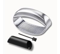 CLOVE Schiaccia Aglio Acciaio Inox 18/10 100% Schiacciaaglio con Sbuccia Aglio in Silicone Spremi Aglio Garlic Press Tritatutto Spremiaglio Professionale Schiacciato Spremiagrumi Mini Spazzola