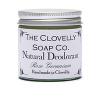 Clovelly Soap Co Balsamo Deodorante Naturale e Fatto a Mano al Geranio Rosa, Barattolo di Vetro da 60gr