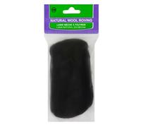Clover 20 g 100 per Cento Lana Naturale Roving, Nero