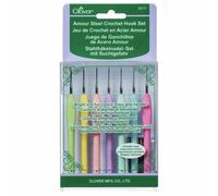 Clover 3675 Set Di Uncinetti Amour In Acciaio 9 Pezzi - Misure 0.6mm-1.75mm