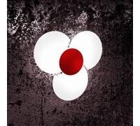 CLOVER APPLIQUE-PLAFONIERA D.45 CM 3 LUCI ROSSO 1114-45-RO