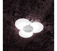CLOVER APPLIQUE-PLAFONIERA D.70 CM 6 LUCI FOGLIA ARGENTO 1114-70-FA