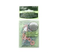 Clover Cl0329 - Anelli Marcatori per Lavoro A Maglia 30 Pezzi, Rosa/Blu