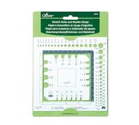 clover Swatch-Righello e Calibro ago, Plastica Pet, Assortiti, 10 cm