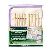 clover Takumi Set di uncinetti tunisini intercambiabili in bambù, Acciaio Inossidabile, Gomma Sintetica, Marrone, 8" Height x 6.8" Length x 1.2" Width