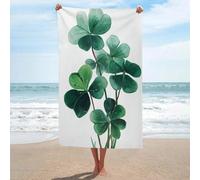 Clover - Telo da spiaggia tradizionale in microfibra senza sabbia, multiuso, assorbente, per bagno e piscina, 130 x 80 cm