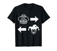 Clown a Sinistra Joker a Destra Fun Party Design Maglietta