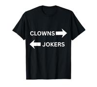 Clown a Sinistra Joker a Destra Fun Party Design Maglietta