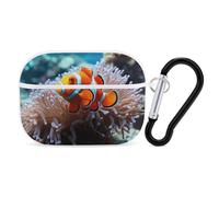Clown Fish Custodia per AirPods Pro 2, antiurto, custodia rigida protettiva per uomo e donna, compatibile con AirPod Pro custodia 2a/1a generazione con portachiavi - bianco