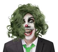 Clown Parrucca Ricci Corto Verde: Moda Parrucca Sintetico da uomo Halloween Carnevale Cosplay Anime Costume berretto Wig fibra Wavy Capelli per Feste a Tema