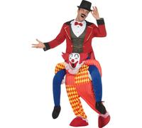 Clown Piggy Back Circo Deluxe Portafortuna Con Finto Gambe Adulti Costume