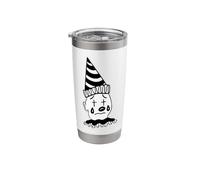 Clown triste piangere circo blackwork Minimal Bicchiere termico in acciaio inox doppia parete