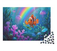 Clownfish Puzzle 1000 Pezzi Puzzle Per Adulti E Ragazzi Jellyfish Puzzle Difficile Sfida ManiSul Gioco Decorazione Della Famiglia 1000pcs (75x50cm)