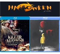 Clowns Attack Movie Bundle - Killer Klowns from Outer Space + Stephen King's It: Movie 2017 [Blu-ray, Double Feature, Halloween Movie Set]