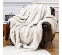 CLOYAO Coperta Pelosa in Pelliccia Sintetica,Coperta Fluffy di Alta qualità,Copriletto,Coperta per Letto,Divano,Decorazione per la Casa,130x170 cm,Bianco