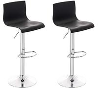 CLP 2 Sgabelli Alti Hover in Polipropilene I Set 2 Sgabelli Bar Design Regolabile 59-80 CM I Sedie Sgabello Girevole, Colore:Nero