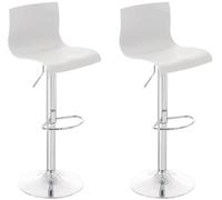 CLP 2 Sgabelli Alti Hover in Polipropilene I Set 2 Sgabelli Bar Design Regolabile 59-80 CM I Sedie Sgabello Girevole, Colore:Bianco