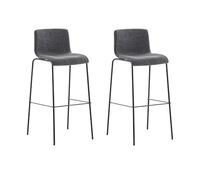 CLP 2 Sgabelli Alti Hover in Stoffa I Set 2 Sgabelli Bar Design Alt 76 CM I Sedie Sgabello Ergonomiche, Colore:Grigio Chiaro, Colore del Telaio:Nero