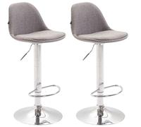 CLP 2X Sgabelli Design Kiel in Stoffa I Coppia Sgabelli Cucina Girevoli Regolabili 60-82cm I Sgabelli Bar Imbottiti, Colore:Grigio