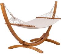 CLP Amaca con supporto Herriman, struttura in eucalipto autoportante, per giardino e terrazza, 2 persone, portata 160 kg Colore crema