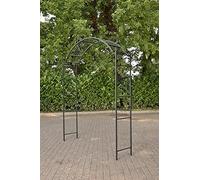 CLP Arco da Giardino Flexi in Metallo Arco per Piante Rampicanti Regolabile I Larghezza 110-175CM, Alt. 235-268 CM, Colore:Nero
