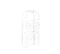 CLP Arco per Piante Rampicanti Melissa con Cancello in Ferro I Pergolato per Fiori con Porta Romantico Nostalgico, Colore:Antico-Crema