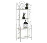 CLP Étagère in Ferro Verniciato Arona I Scaffale Espositore Cucina Richiudibile I Scaffale Salvaspazio 4 Ripianti I Scaffale Deco Shabby, Colore:Antico-Crema