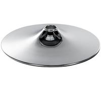 CLP Base in metallo rotonda da 38,5 cm, piede di ricambio per sgabello da bar, robusta e stabile, con anello in gomma antiscivolo, Colore:cromo, Dimensione:45 cm