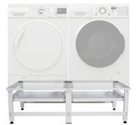 CLP Base Lavatrice Doppia Tampa I Ripiano per 2 elettrodomestici I con cassetti, Colore:Bianco