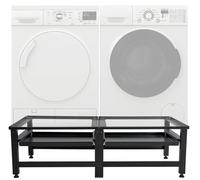 CLP Base Lavatrice Doppia Tampa I Ripiano per 2 elettrodomestici I con cassetti, Colore:Nero