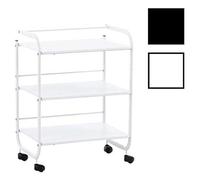CLP - Carrellino Salvaspazio Cucina 3 Ripiani Pl902 In Legno E Metallo I Carrello Salvaspazio Porta Frutta O Microonde I Carrello Estetica Con Ruote B