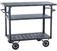 CLP Carrello da Portata Spring I Carrello da Portata Multiuso per Cucina e Sala da Pranzo con 3 Ripiani, Colore:Antico Argento