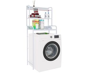 CLP Darby Scaffale per Lavatrice I per Bagno, Lavanderia I con 3 Livelli I Organizzatore di Stoccaggio Indipendente, Colore:Bianco