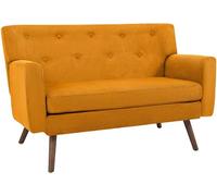 CLP Divano 2 posti Kioni in Velluto a Coste, Comodo per Soggiorno, Imbottitura Confortevole, Portata Fino a 240 kg, Gambe in Legno di caucciù, Colore:Arancione