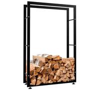 CLP Esclusivo portalegna KERI V2 in Metallo, seconda Scelta, Fino a 8 Misure e 2 Colori a Scelta, Colore:Nero, Dimensione:25x80x125 cm