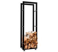 CLP Esclusivo portalegna KERI V2 in Metallo, seconda Scelta, Fino a 8 Misure e 2 Colori a Scelta, Colore:Nero, Dimensione:25x40x125 cm