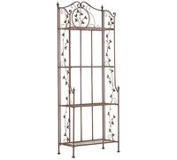 CLP Étagère Ferro Verniciato Arona I Scaffale Espositore Cucina Richiudibile I Scaffale Salvaspazio 4 Ripiani I Scaffale Deco Shabby, Colore:Antico Marrone