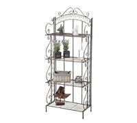 CLP Étagère in Ferro Richiudibile Antje I Scaffale Rustico Cucina 4 Ripiani I Scaffale Espositore Shabby Chic per Piante E Fiori, Colore:Bronzo