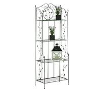 CLP Étagère in Ferro Verniciato Arona I Scaffale Espositore Cucina Richiudibile I Salvaspazio 4 Ripiani I Deco Shabby, Colore:Antico-Verde