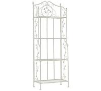 CLP Étagère in Ferro Verniciato Arona I Scaffale Espositore Cucina Richiudibile I Scaffale Salvaspazio 4 Ripianti I Scaffale Deco Shabby, Colore:Antico Bianco
