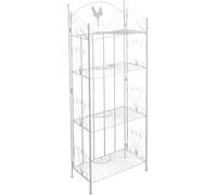 CLP Étagère Pieghevole Mia in Ferro I Scaffale Libreria Decorativo 4 Ripiani H 153 CM I Scaffale Cucina Étagère Rustico A Muro, Colore:Bianco