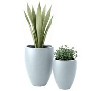 CLP Fioriera Grande, Set di 2 per Esterno e Interno, fioriera Rotonda XXL per Esterno, Resistente alle intemperie in Look Pietra, Colore:Grigio