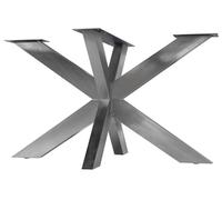 CLP Gambe del Tavolo Duncan I Telaio per progetti Fai da Te I Guide da Tavolo in Acciaio Inox a Forma di Stella I Profili Quadrati, Colore:Acciaio Inossidabile, Dimensione:120x68x71 cm