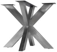 CLP Gambe del Tavolo Duncan I Telaio per progetti Fai da Te I Guide da Tavolo in Acciaio Inox a Forma di Stella I Profili Quadrati, Colore:Acciaio Inossidabile, Dimensione:85x85x71 cm