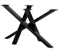 CLP Gambe del Tavolo Finney I Guide per tavoli da Pranzo Fai da Te I Struttura del Tavolo in Acciaio Verniciato a Polvere I Altezza 72 cm, Colore:Nero, Dimensione:120x60x72 cm
