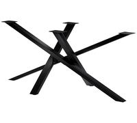 CLP Gambe del Tavolo in Metallo Nero Finney, Guide per tavoli da Pranzo Fai da Te, in Acciaio Verniciato a Polvere, Altezza 72 cm, Colore:Nero, Dimensione:160x80x72 cm