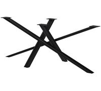 CLP Gambe del Tavolo in Metallo Nero Finney, Guide per tavoli da Pranzo Fai da Te, in Acciaio Verniciato a Polvere, Altezza 72 cm, Colore:Antico Nero, Dimensione:180x80x72 cm