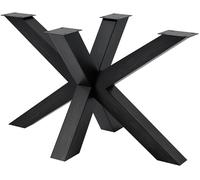 CLP Gambe per Tavolo in Metallo Nero Harlan, Struttura del Tavolo Verniciata a Polvere, particolarmente Stabile Fino a 300 kg, Colore:Nero Industriale, Dimensione:120x68x71 cm